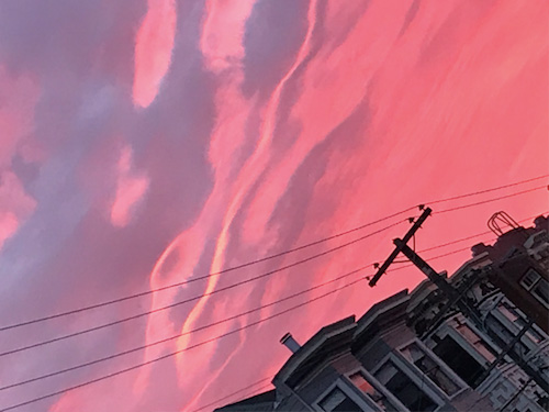 pink sunset in haight district
